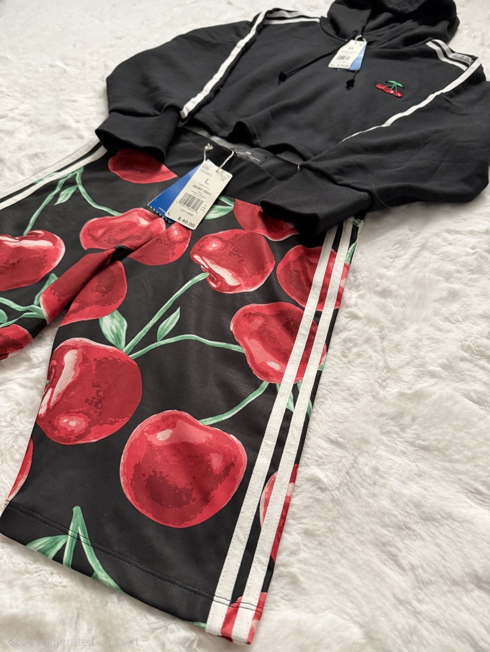 NWT Adidas x HER Studio London Cherry Hoodie & Short Tights - Picture 5 of 7